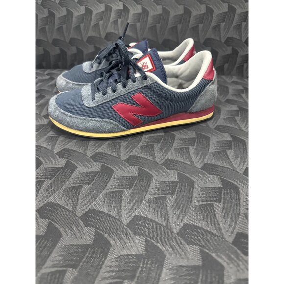 New Balance 410 Retro Sneakers Mens Navy Blue & Red Mesh Suede  Size 9 - Picture 3 of 7